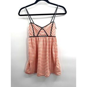 Y2K Babydoll Top Rewind XS Striped Tie Back Cami Empire Waist Retro Tank Twee